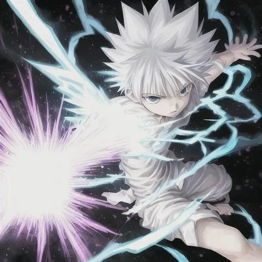 animation style, Killua throwing Lightning, centered... | OpenArt