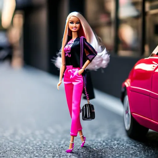 Prompt: Barbie wearing a typical Milan outfit 