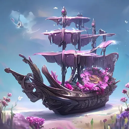 Prompt: flower ship