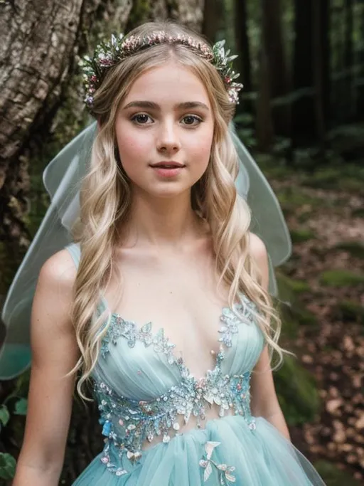 Prompt: A fairy princess in an enchanted forest