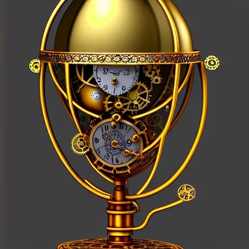 Prompt: steampunk Faberge egg, 8k resolution concept