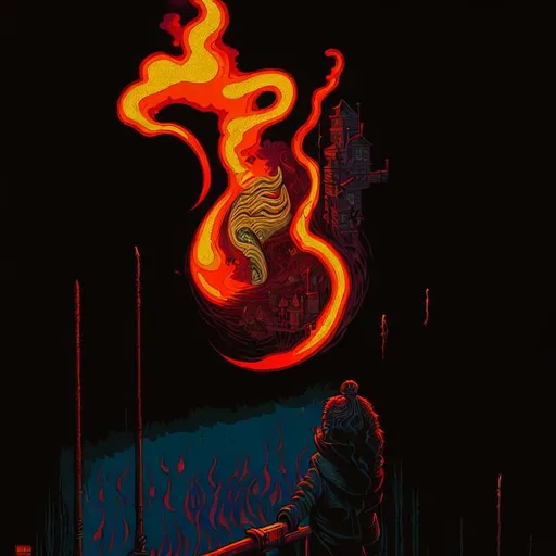Prompt: The fire within By Dan Mumford Dan Witz
