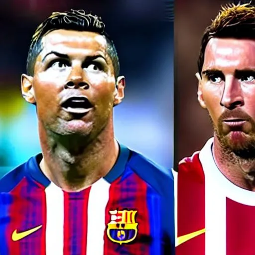 Prompt: ronaldo vs messi realistic
