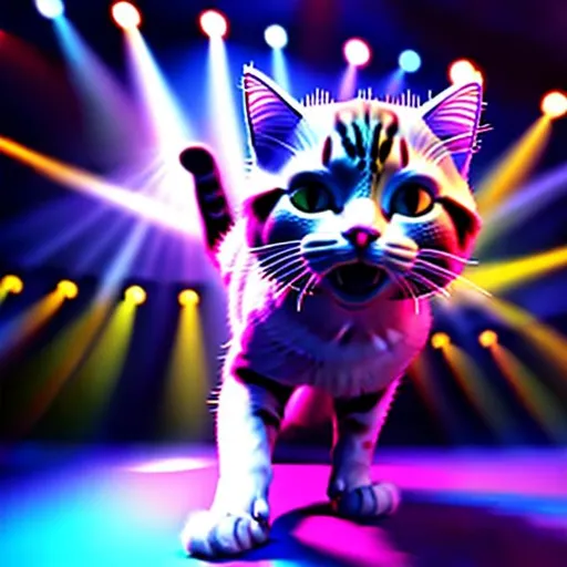 Prompt: cat doing the disco, HD, high resolution, 4k, 3d, third person
