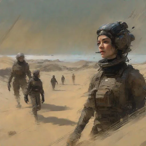a scene from Dune 2021 the film chani in walk th... | OpenArt