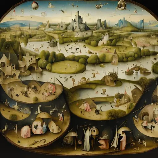 Prompt: landscape in the style of Hieronymus Bosch