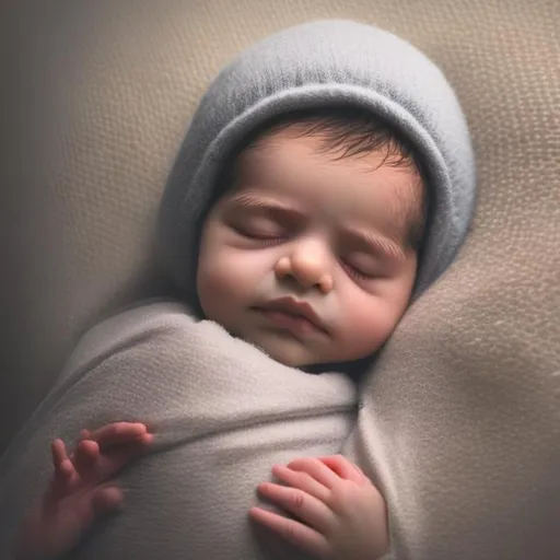 Prompt: a baby sleeping in the arms of god 

