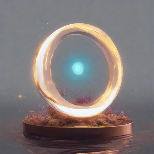 Prompt: glowing ring floating in abyss, impressionist, stylized, surrealist, award winning, artstation, 