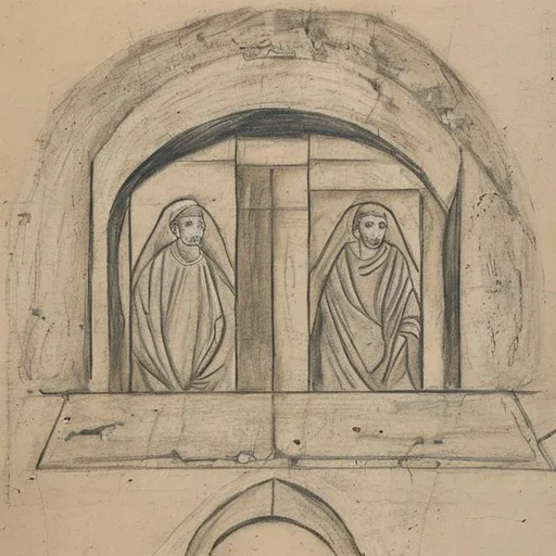 Prompt: Court drawing of netenyahu two angles