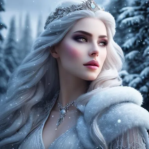 Prompt: create most beautiful fictional female winter princes during night, extremely, detailed environment, detailed background, intricate, detailed skin, natural colors , professionally color graded, photorealism, 8k, moody lighting


