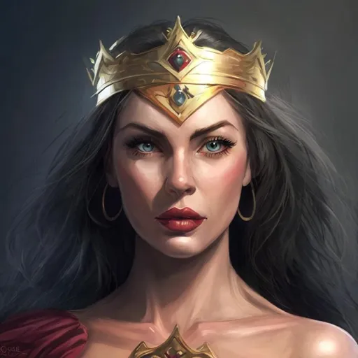 Prompt: Beautiful woman cartoon portrait queen