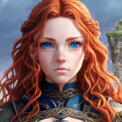 A high quality anime young celtic warrior woman, has... | OpenArt