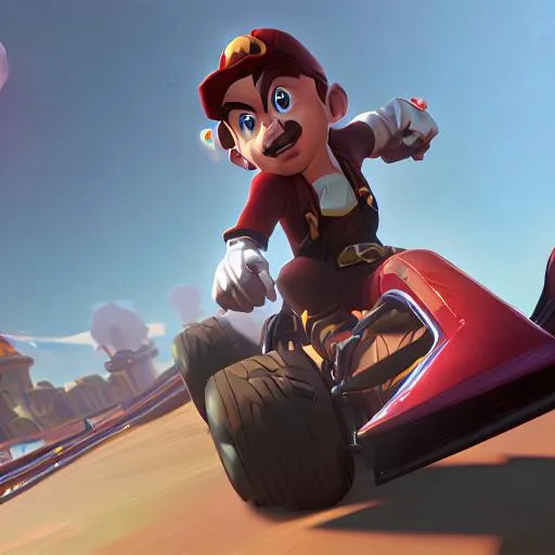 Prompt: mario kart 