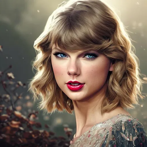 Prompt: generate me a Taylor Swift album cover concept with no words whatsoever on it which features a country, sweet aesthetic true to her older eras such as Fearless and Speak Now. it must be highly realistic detailed, 4k HD with sunlight shining over taylor, a detailed face with no words