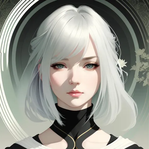 splash art of a cute female with very pale skin and... | OpenArt