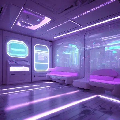 Prompt: Futuristic backrooms, high tech, hypperrealistic, 16k quality, glow