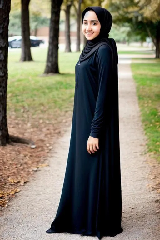 Prompt: Girl 15yo, Hijab, Abaya,