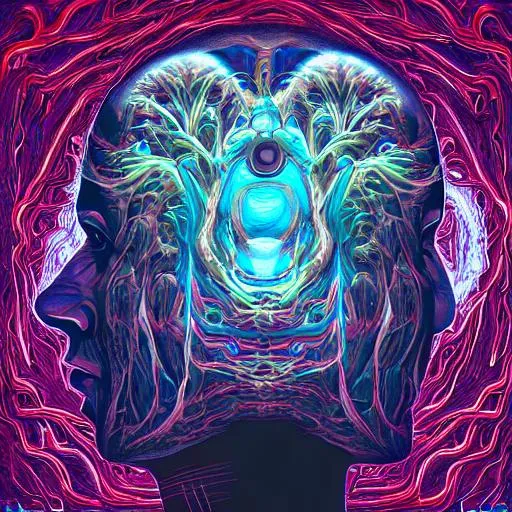 surreal portrait of DMT entities crawling out of a h... | OpenArt