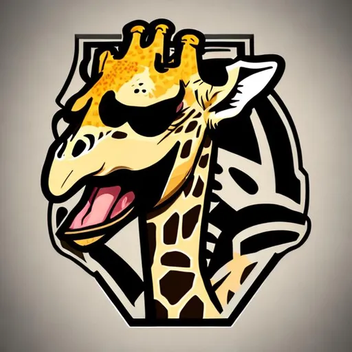Prompt: Angry giraffe football logo