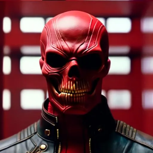 Prompt: Red Skull from Marvel directed by Wes Anderson.