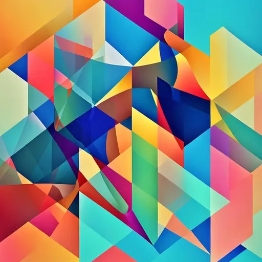 Prompt: abstract geometric art colorful