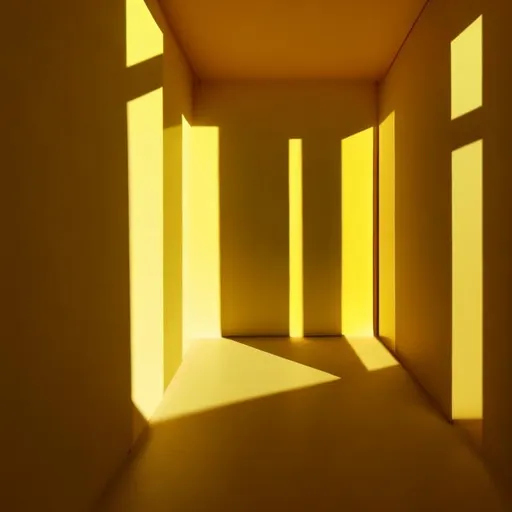 Prompt: Yellow backrooms with shadows