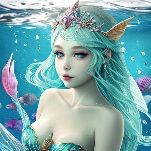 kawaii, cute, mermaid, anime Character Design, Unrea