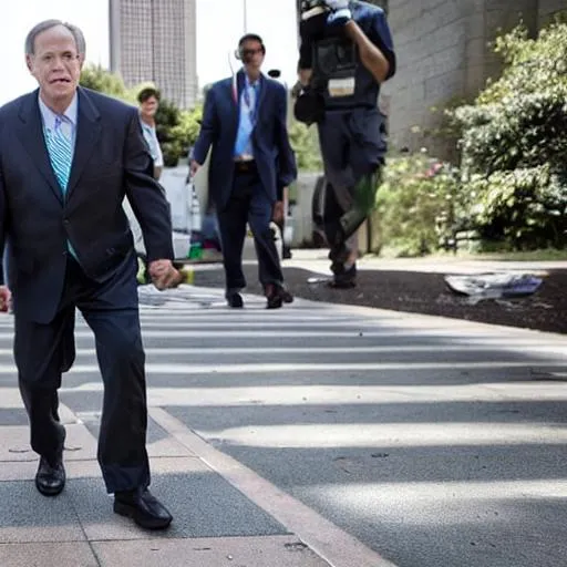 Prompt: greg abbott walking again

