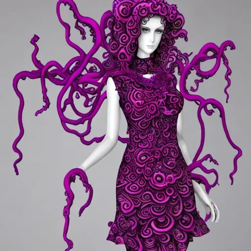 magenta lovecraftian style dress