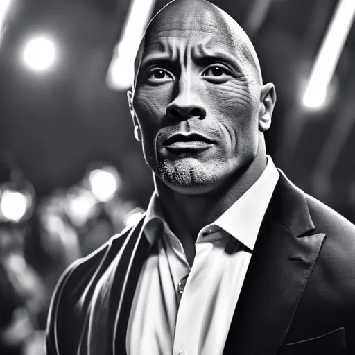 Prompt: Dior style model Dwayne Johnson