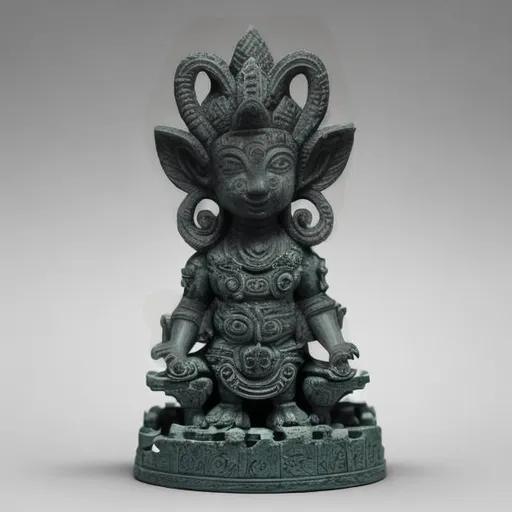 Prompt: A small statue of an ancient forgotten god. concept art