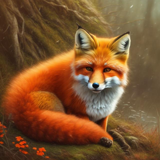 Realistic red and orange fox, detailed riverbank, hi... | OpenArt