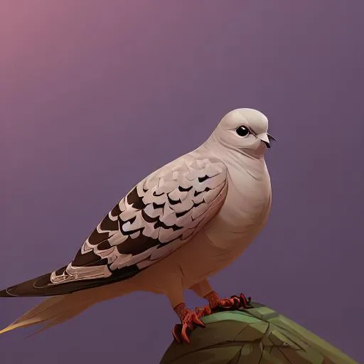 Prompt: turtle dove with highly detailed sunset, 4k resolution
