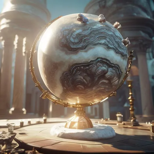 Prompt: globe in form of oyster, cinematic, cinematic lighting, unreal engine, super detailed