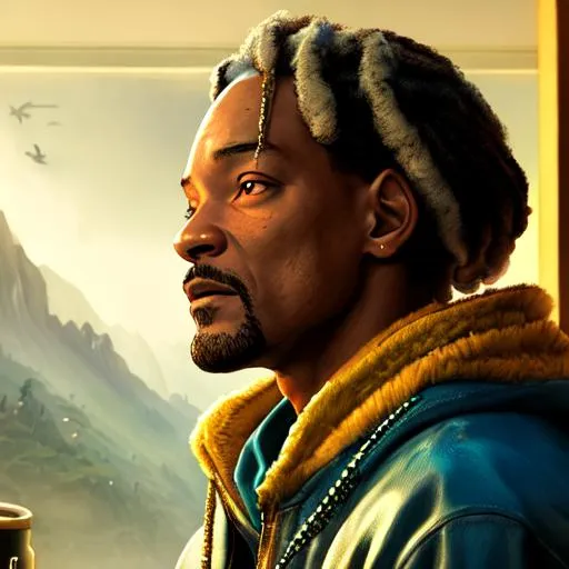 Prompt: Will Smith as Snoop Dog, beautiful photograph of most beautiful fictional, extremely, detailed environment, detailed background, intricate, detailed skin, natural colors , professionally color graded, photorealism, 8k, moody lighting.