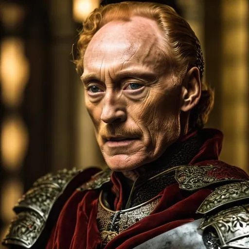 Prompt: tywin lannister with long red hair