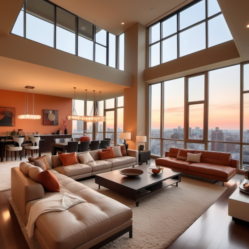 a beautiful. multi-level penthouse condo with warm c...