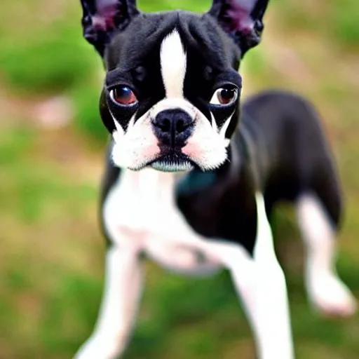 Prompt: pretty boston terrier dream dog beautiful
