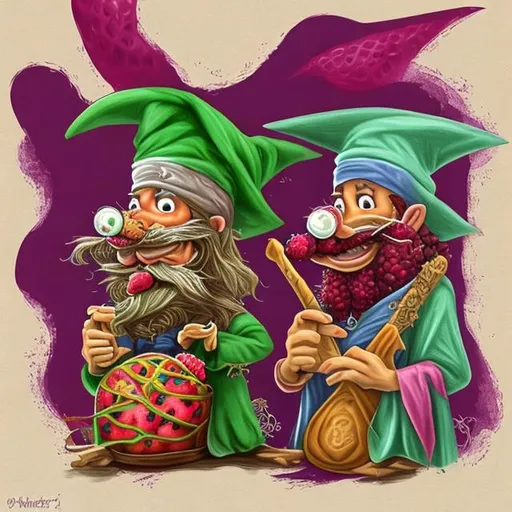 Prompt: Cheech Wizard and Razzberry