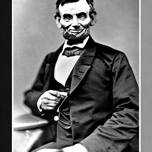 Prompt: high resolution photograph of a smiling Abraham Lincoln during a television interview by Richard Alva Cavett