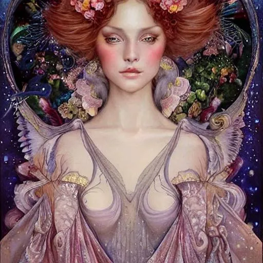 Prompt: daniel merriam art, jennifer healey art, tatyana doronina art, fantasy art, beautiful renaissance painting of woman, perfect face, painting of full body rennaissance gown, sparkles, Beautiful goddess, Haute Couture, princess dress, beautiful symmetrical face, pre-raphaelite, soft shadows, stunning, dreamy, elegant, ornate, style of tom bagshaw, roberto ferri and Marco mazzoni, hyper-realistic, matte painting , enhanced, photo render, 8k, art by artgerm, wlop, loish, ilya kuvshinov, 8 k hyperrealistic, crackles, hyperdetailed, beautiful lighting, detailed background, depth of field, symmetrical face, frostbite 3 engine, cryengine, bubbles, dragonflies, garden of roses and peonies background, ultra detailed, soft lighting