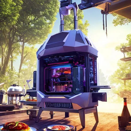 Prompt: as a futuristic machine, 8k, cooking food