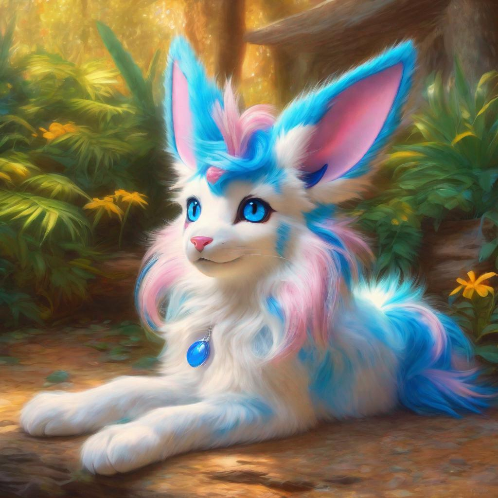 (blue Sylveon), realistic, photograph, fantasy, epic... | OpenArt