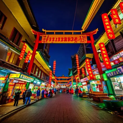 Prompt: chinatown at night