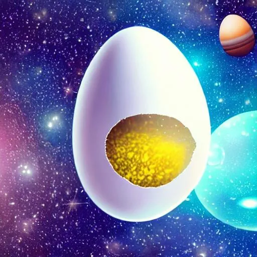 Prompt: Egg in space
