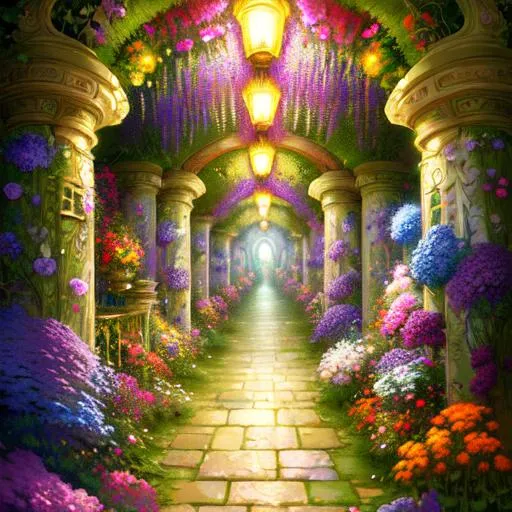 Prompt: There is a light and flowers at the end of the tunnel, by Catherin Abel 
Modifiers:
highly detailed digital painting elegant very attractive beautiful wallpaper 4K 3D colourful hdr Jacek Yerka Thomas Kinkade Alphonse Mucha