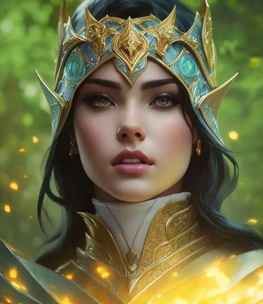 Prompt: Portrait of an human female dungeons and dragons evil paladin with black hair and with cute face, perfect composition, hyperrealistic, super detailed, 8k, high quality, trending art, trending on artstation, sharp focus, studio photo, intricate details, highly detailed, by greg rutkowski