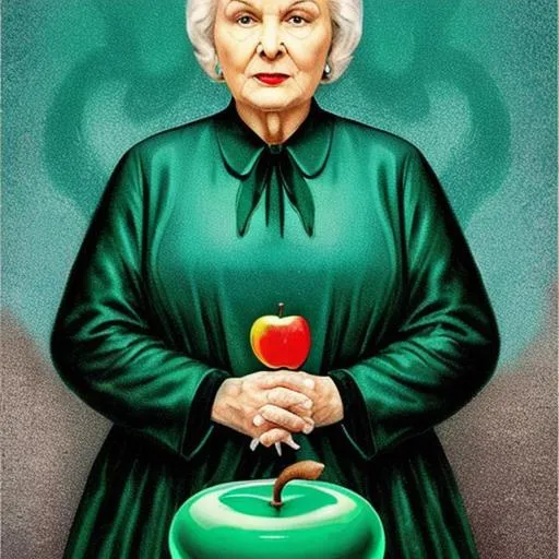 Prompt: The old woman with the poisoned apples