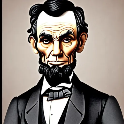 A black and white drawing of abraham lincoln. Abraham lincoln caricature  line art. - PICRYL - Public Domain Media Search Engine Public Domain Search