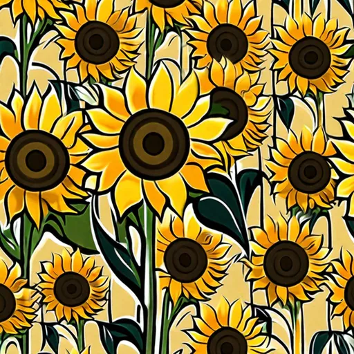 Prompt: A abstract image of  sunflowers  but abstract and different like a Picasso painting 